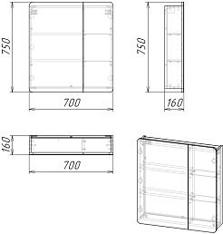 Grossman Мебель для ванной Талис 70 подвесная бетон пайн/графит матовый – фотография-13